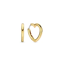 Heart Shape 20mm Golden Huggie Earrings
