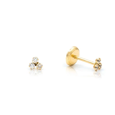 Mini Trio CZ Stud Earrings