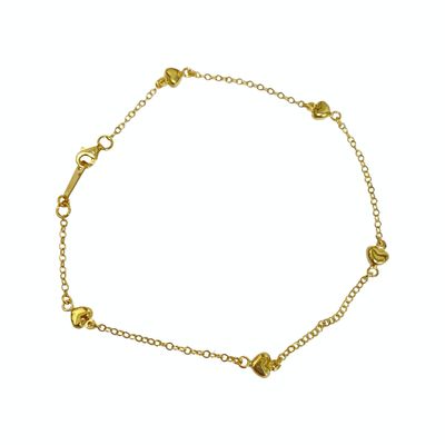 Gold Hearts Ankle Bracelet