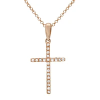 .06ct Diamond Rose Gold Cross Necklace