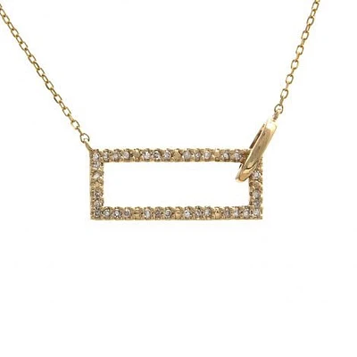 14K Diamond Rectangle Necklace