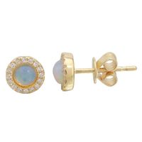 14K Opal Stud Earrings