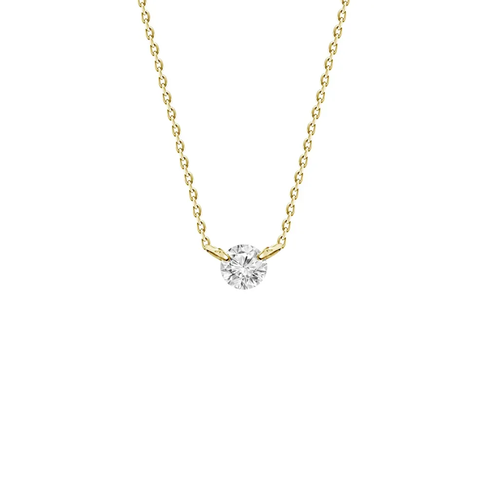 Prong Set .31ct Round Diamond Necklace 18K