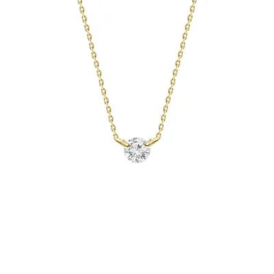 Prong Set .31ct Round Diamond Necklace 18K