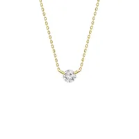 Prong Set .31ct Round Diamond Necklace 18K