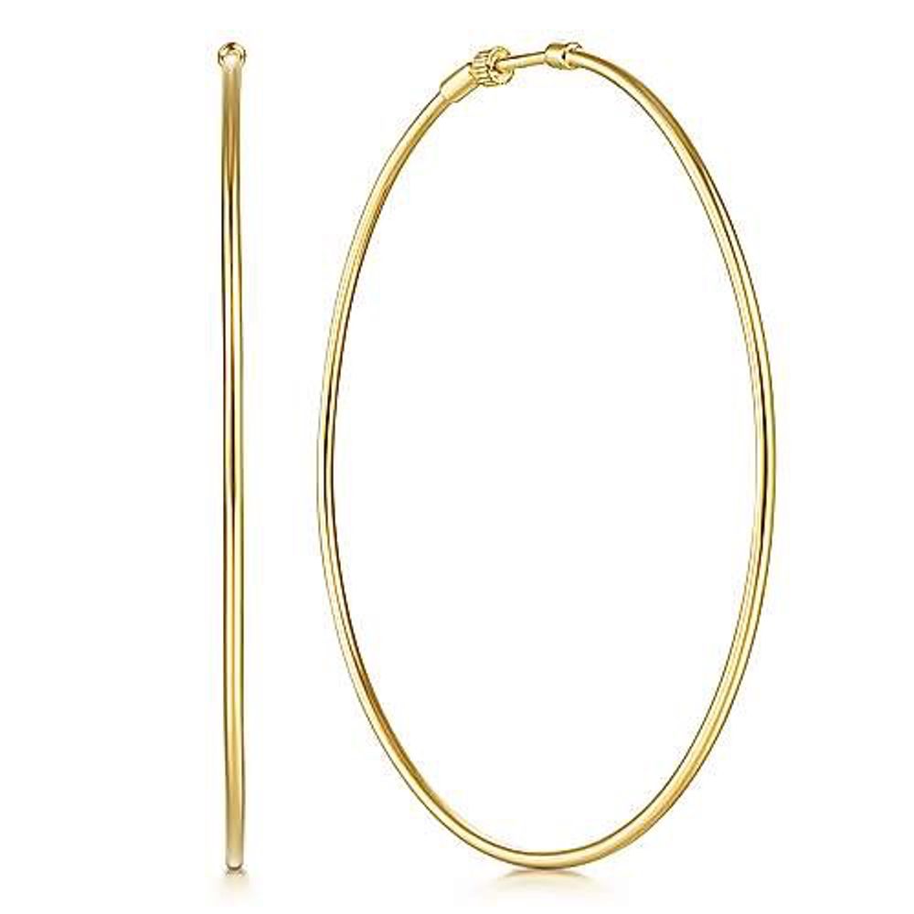 70mm Yellow Gold Hoop Earrings