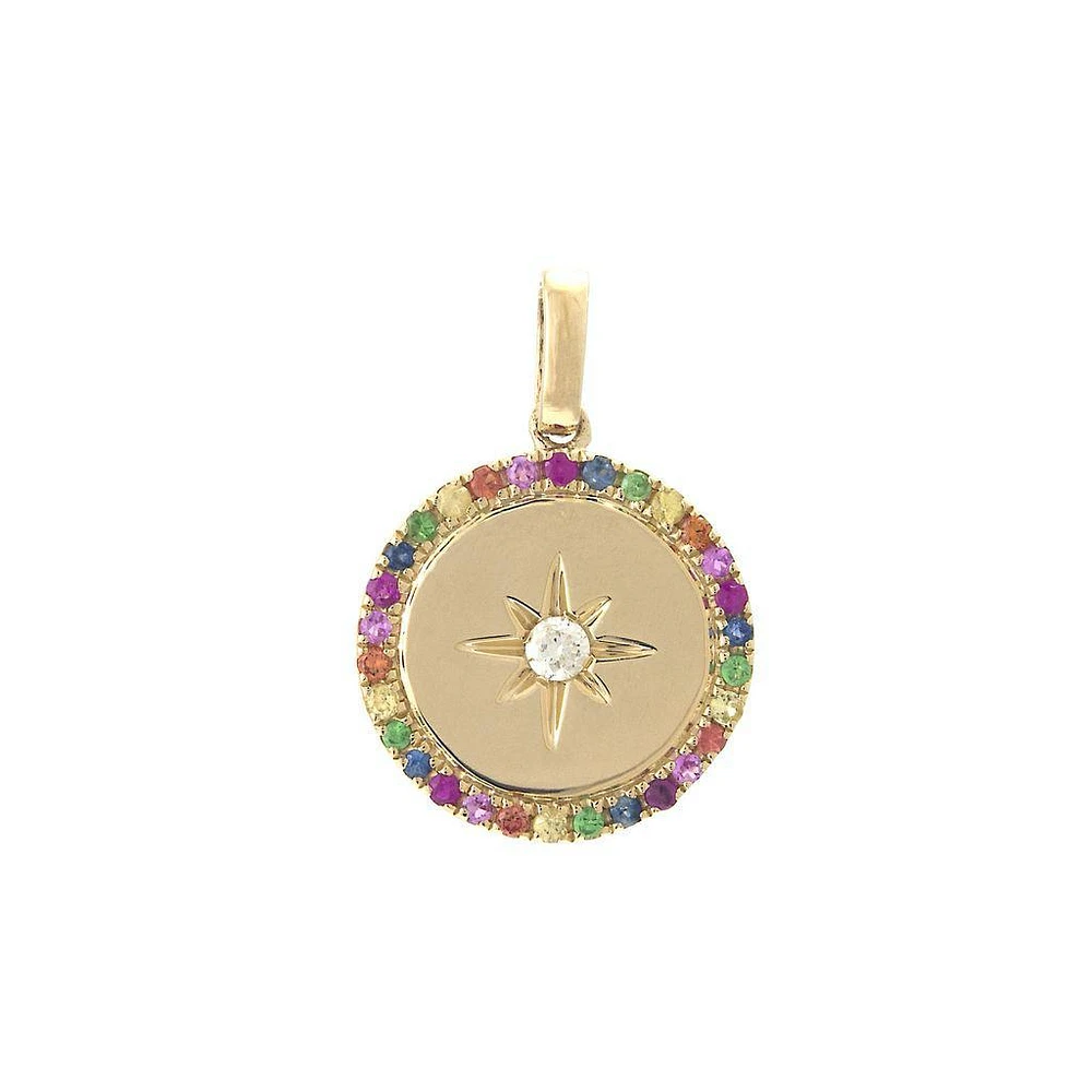 Rainbow Star Disk Necklace
