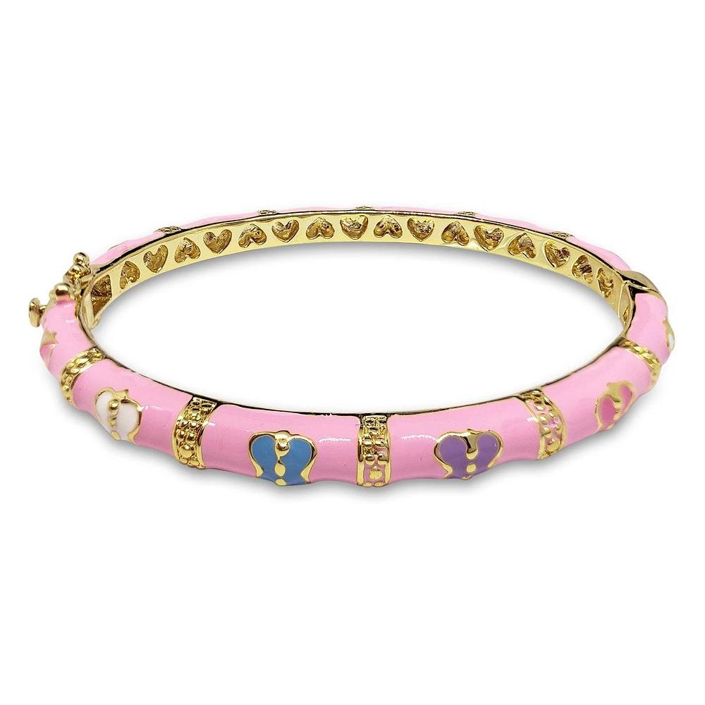 Pink MultiColor Butterfly Kids Bangle Bracelet