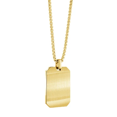 Reversible Dogtag Yellow IP Steel Necklace