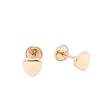 5MM Smooth heart Kids Stud Earrings
