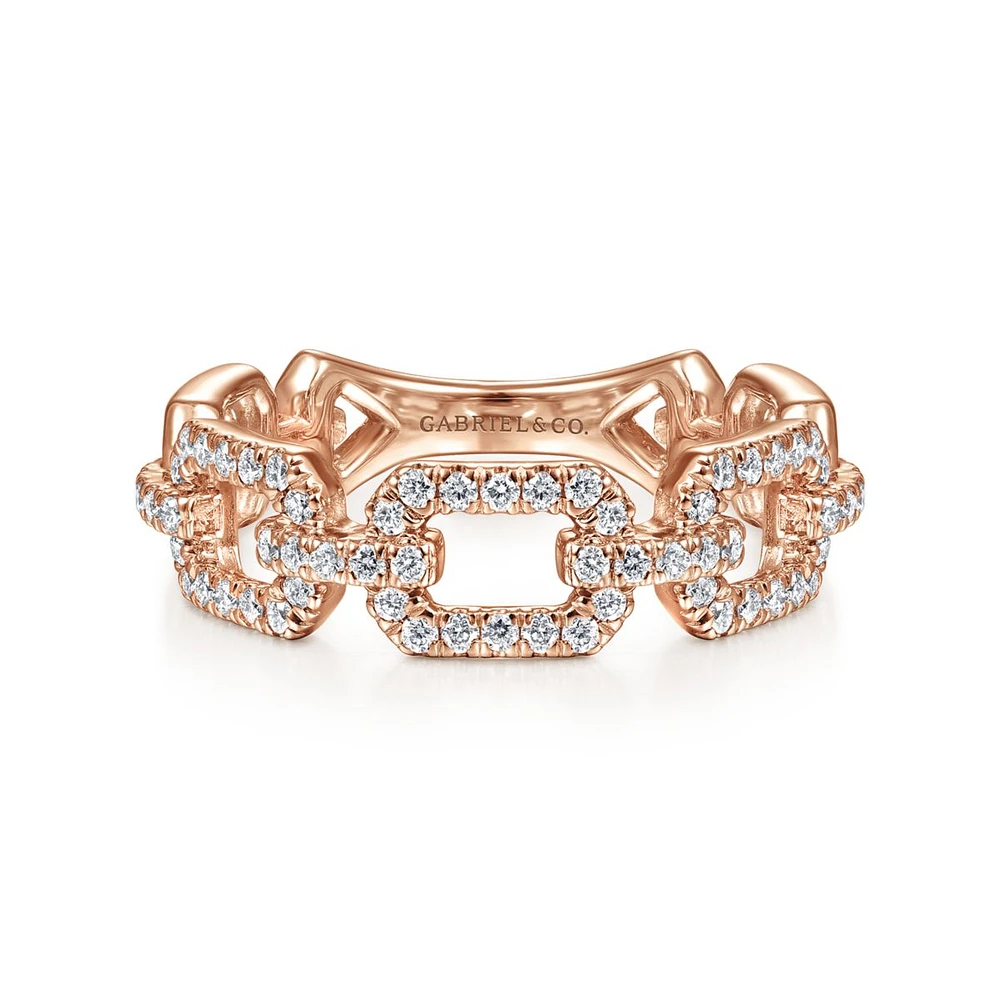 Rose Gold Diamonds Links Ring