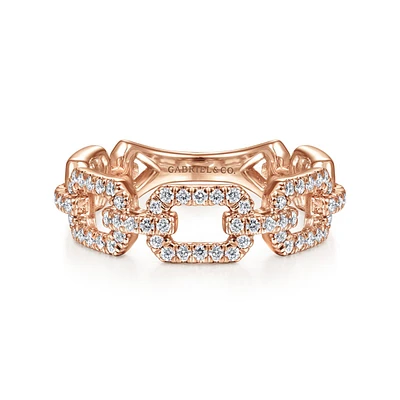 Rose Gold Diamonds Links Ring