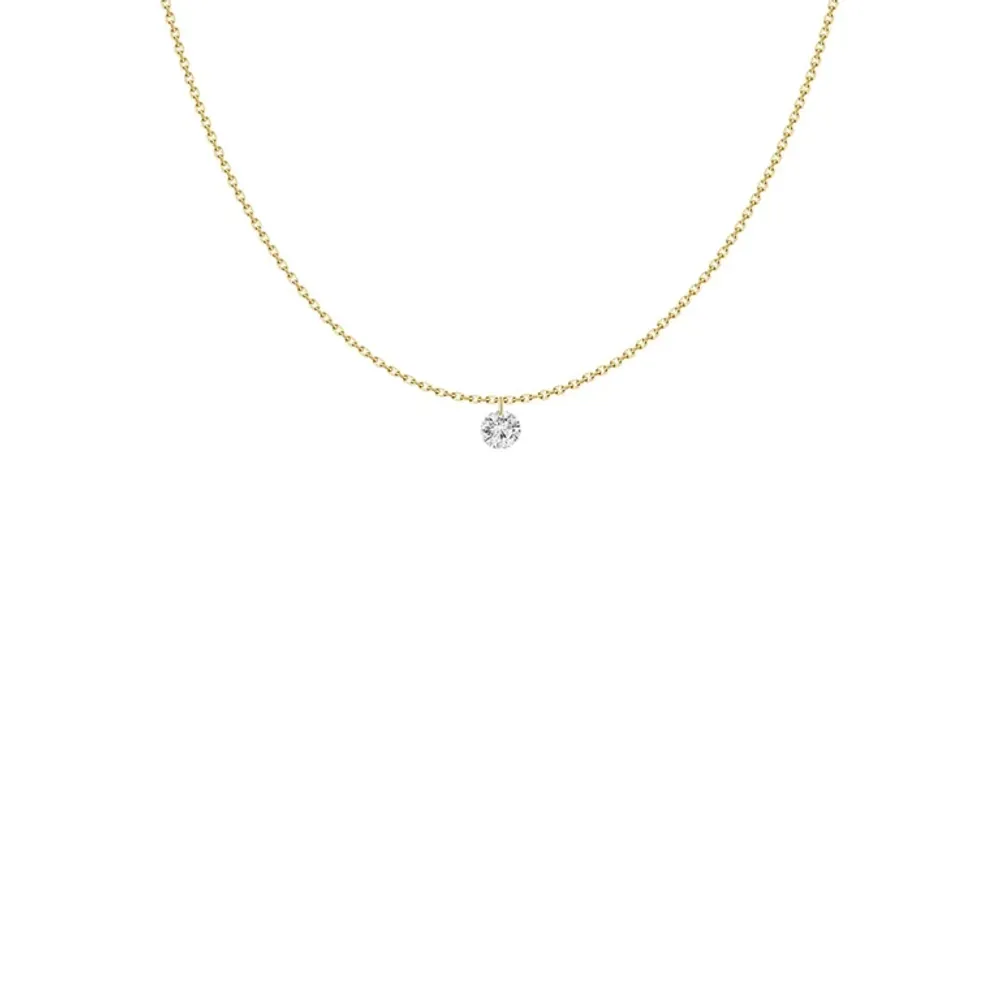 Drilled .27ct Diamond Necklace 18K