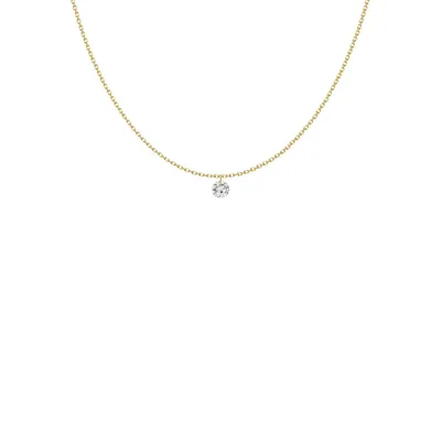 Drilled .27ct Diamond Necklace 18K