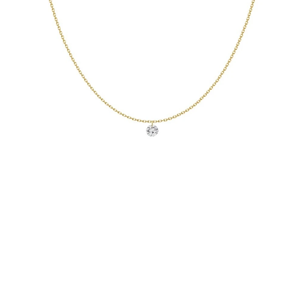Drilled .27ct Diamond Necklace 18K