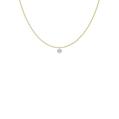 Drilled .27ct Diamond Necklace 18K