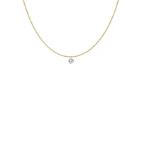 Drilled .27ct Diamond Necklace 18K