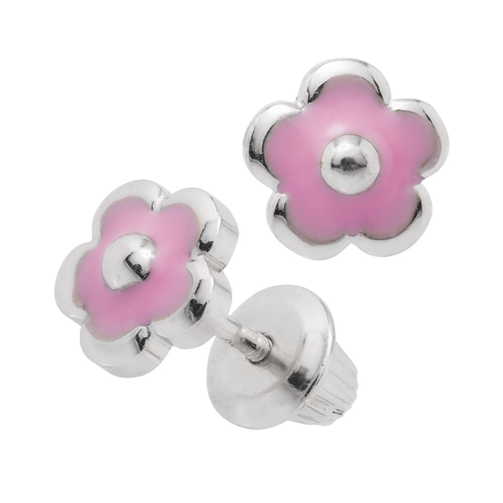 Pink Flower Studs