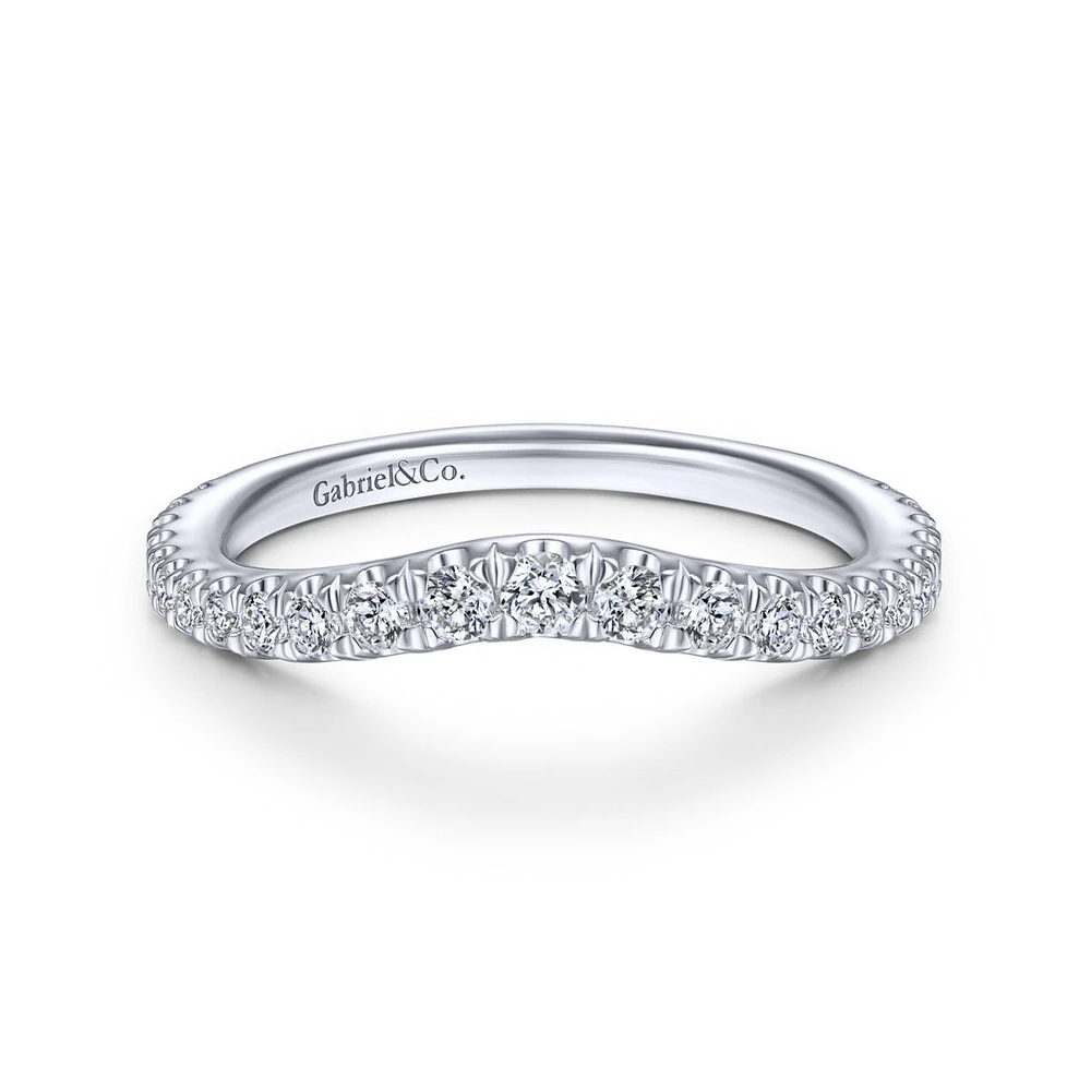 Curved Diamond .41ct Ring