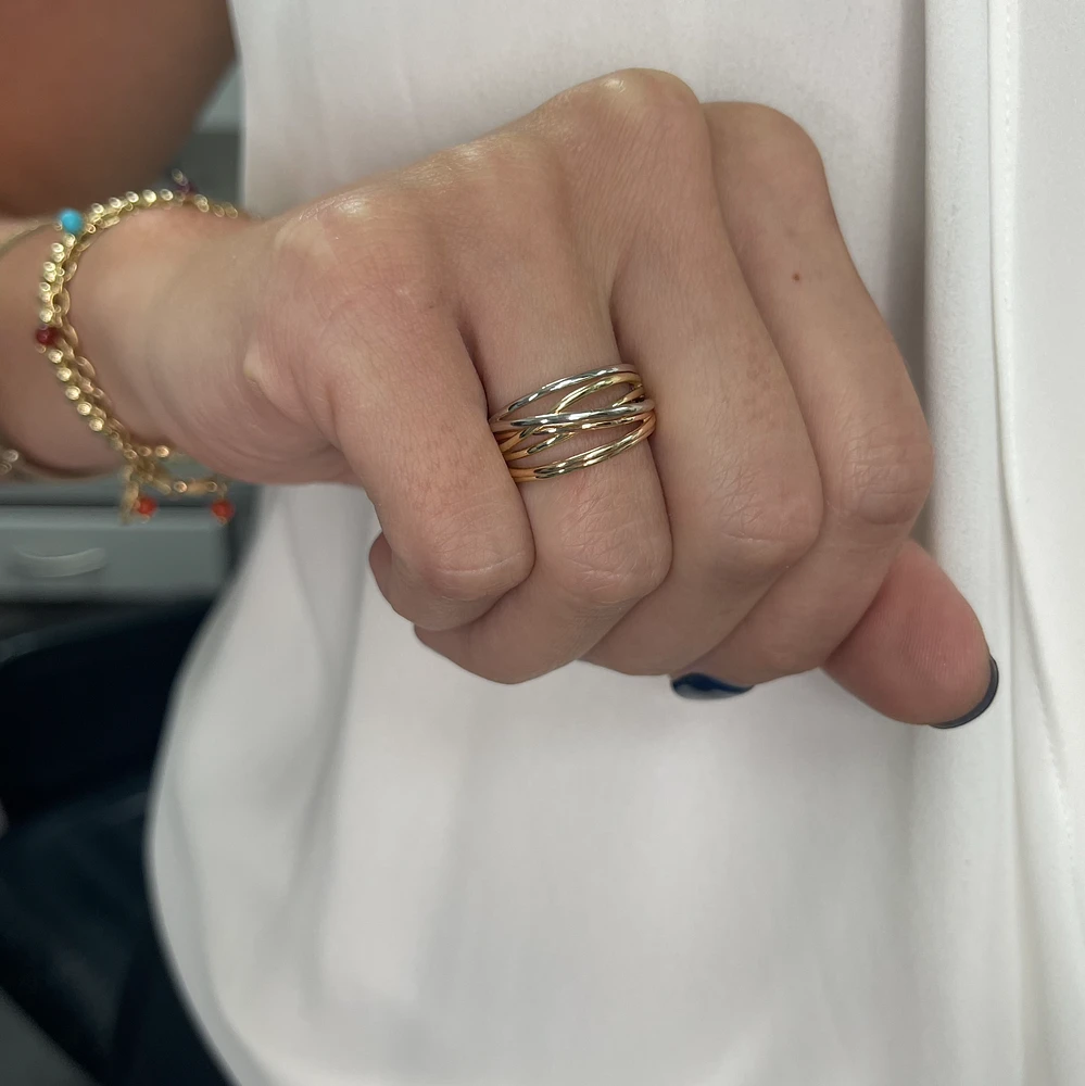 Tri Gold Dome Ring