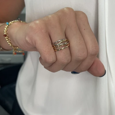 Tri Gold Dome Ring