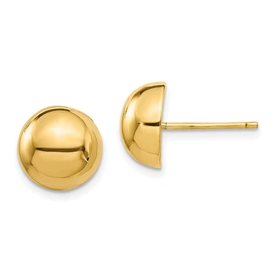 10mm 14K Half Ball Stud Earrings