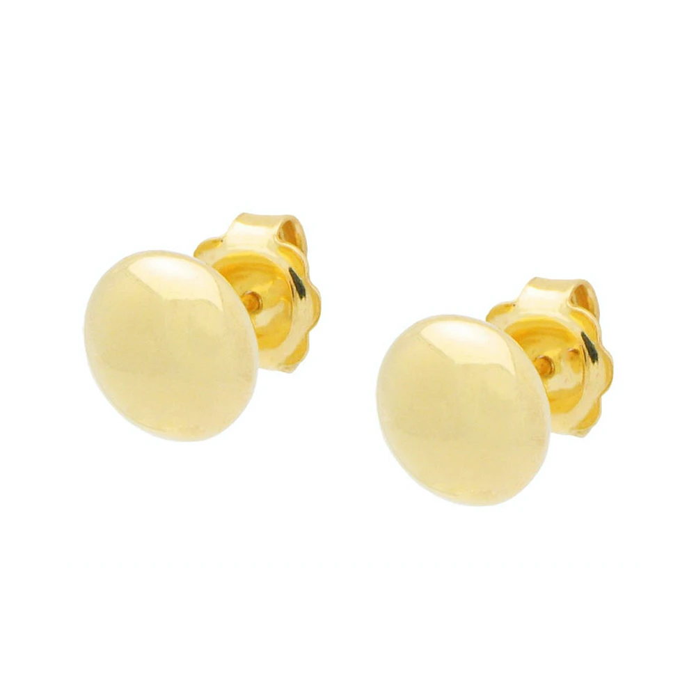 Gold Button 11MM Stud Earrings
