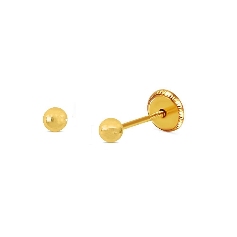 4mm Yellow Gold Ball Earrings
