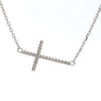 Sideway Cross Diamond Necklace