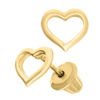 Open Heart Smooth Kids Earrings