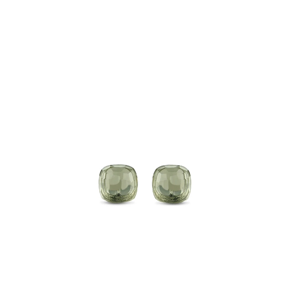 Green Faceted Stud Earrings