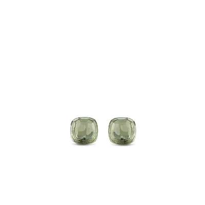 Green Faceted Stud Earrings