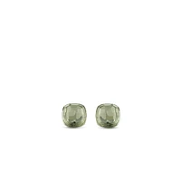 Green Faceted Stud Earrings