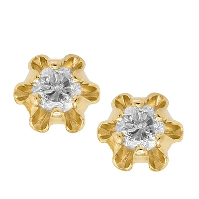 .08ct Diamond Stud Earrings 14K