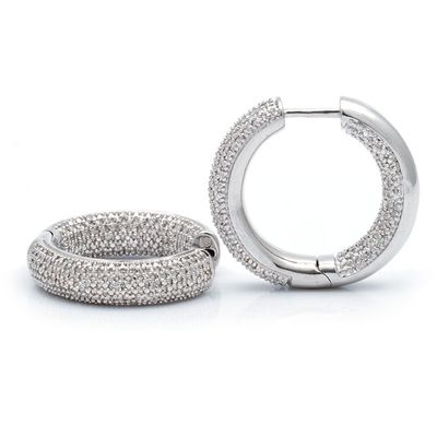 Kury Diamond Huggie Earrings 6x25.5MM