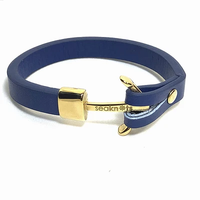Yellow Anchor Leather Bracelet