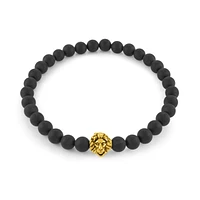 King of the Pack Yellow IP Steel Bead Bracelet