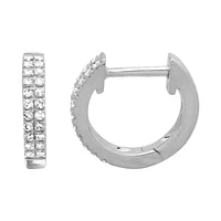 Diamond Huggie Double Row 10MM Earrings