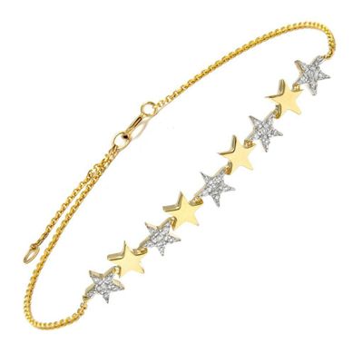 Multi Star Diamond Bar Bracelet