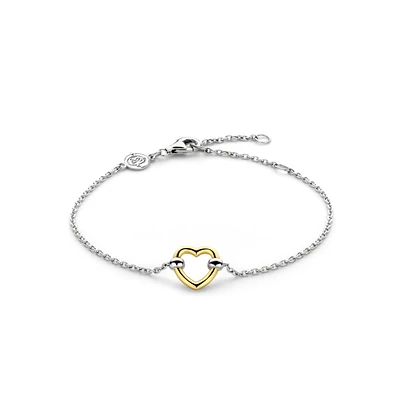 Unique Heart Two Tone Bracelet