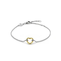 Unique Heart Two Tone Bracelet