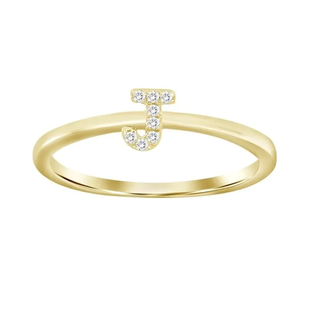 Mini Initial Diamond Ring 18K