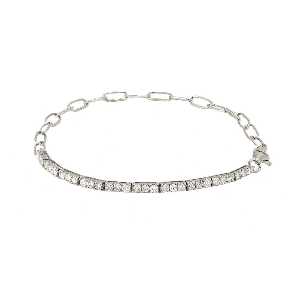 Half PaperClip Diamond Bracelet