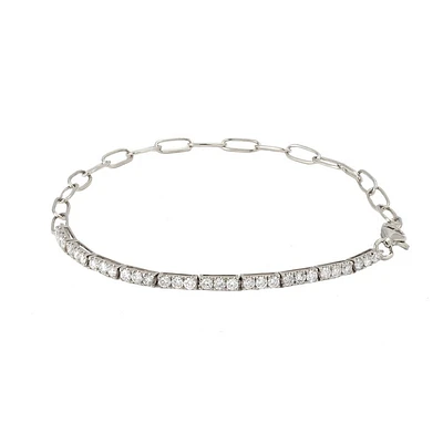 Half PaperClip Diamond Bracelet