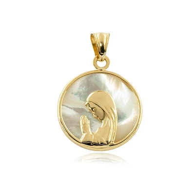 Virgen Nina Mother Pearl 18K Gold Pendant 17MM