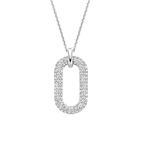 Silver Pave Link Necklace