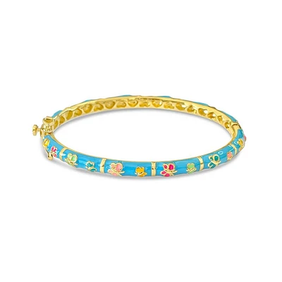 Blue colorful butterflies Kids Bangle Bracelet