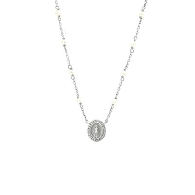 Diamond Milagrosa Pearl Chain Necklace