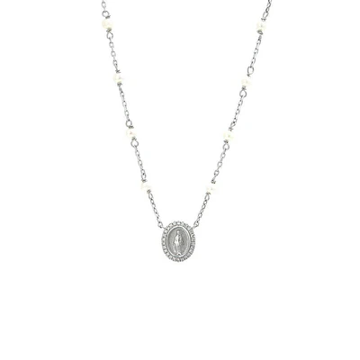 Diamond Milagrosa Pearl Chain Necklace