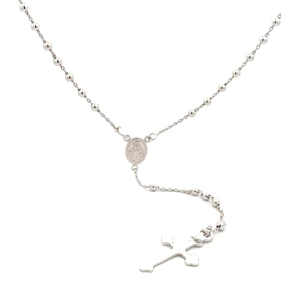 3MM Silver Rosary Necklace